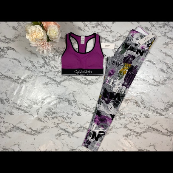 Calvin Klein Other - WM Calvin Klein Sports Bra w Graphic Pink Legging